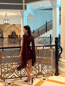 Audrey Dupatta Top in Burgundy