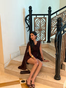 Audrey Dupatta Top in Burgundy