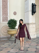 Audrey Dupatta Top in Burgundy
