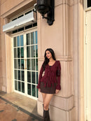 Juliette Ruffle Top in Burgundy