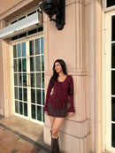 Juliette Ruffle Top in Burgundy