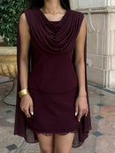 Audrey Dupatta Top in Burgundy