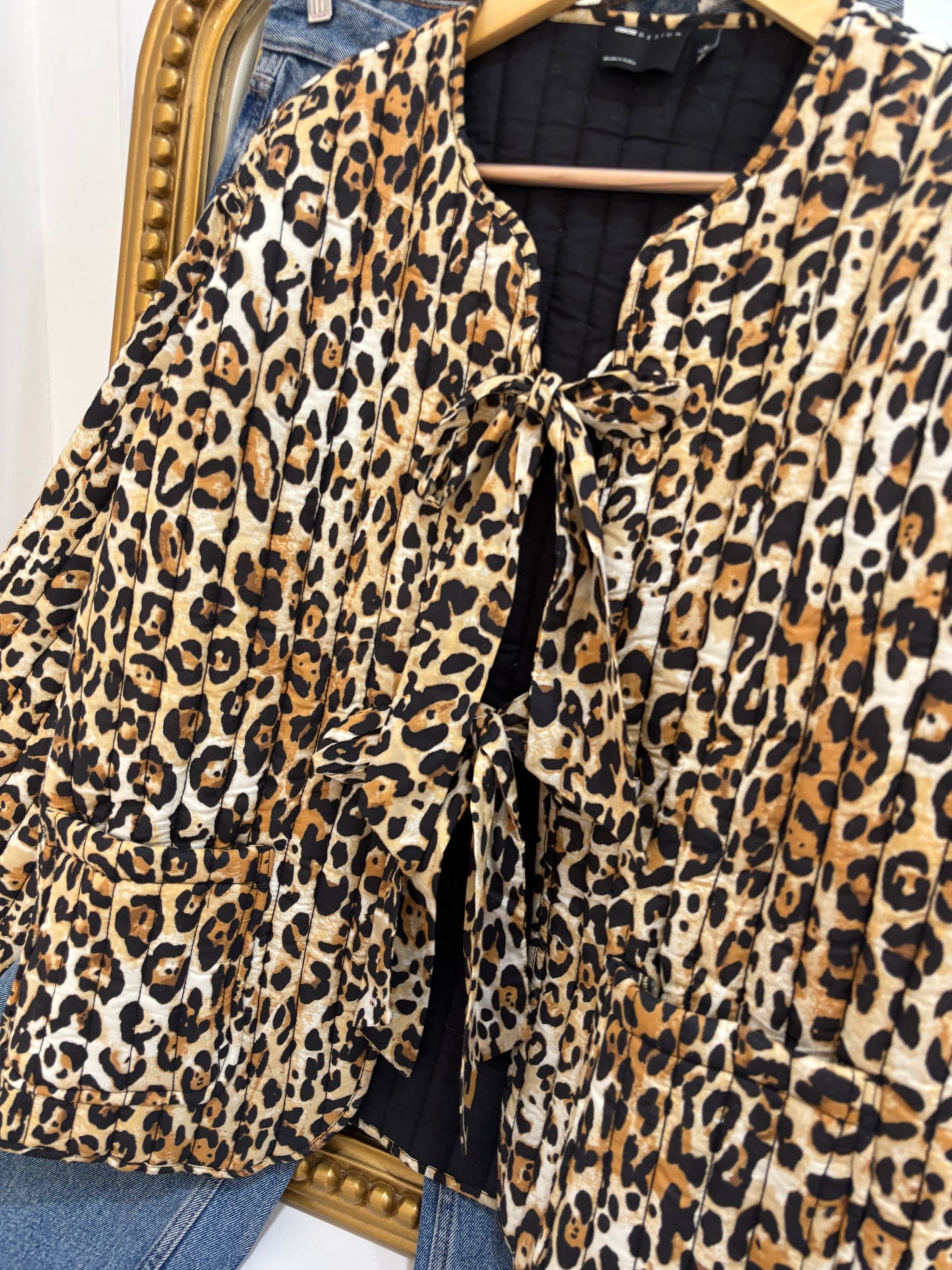 Cheetah Quilted Tie-Up Jacket (XS-2XL)