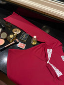 Belle Full Sleeves Sculpting Top in Crimson