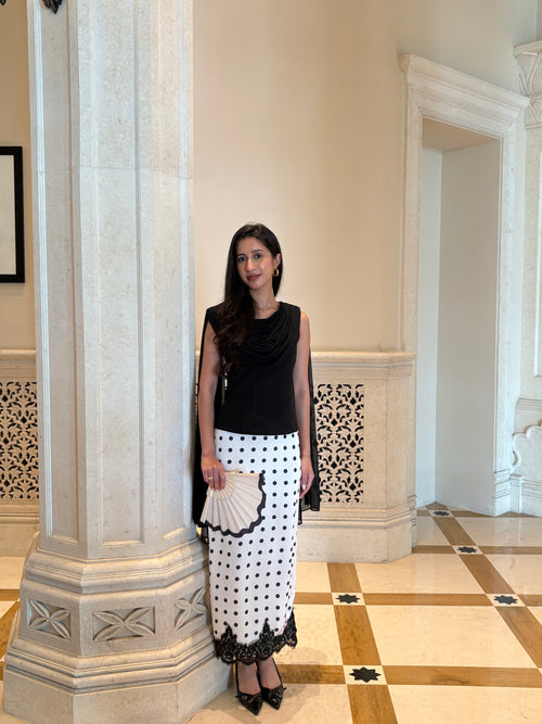 Celine Lace Skirt in Polka Dot