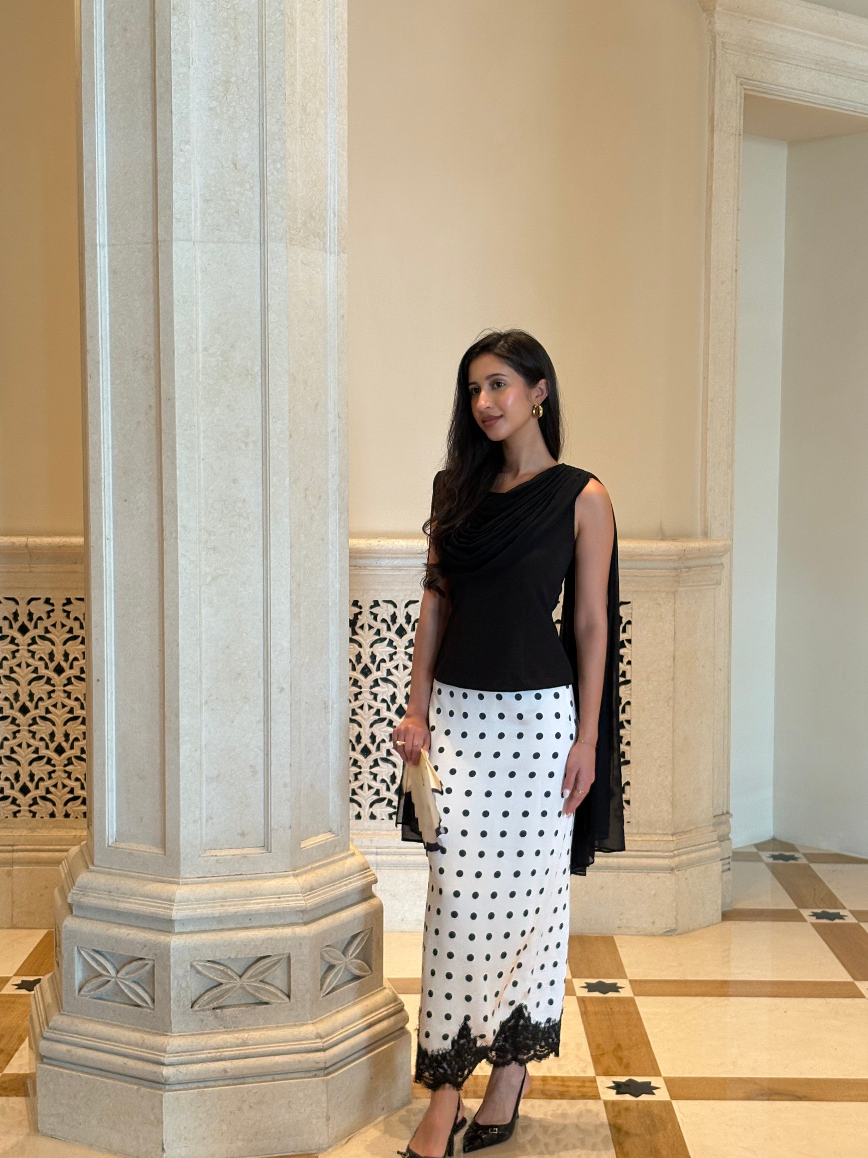 Celine Lace Skirt in Polka Dot