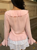 Juliette Ruffle Top in Blush