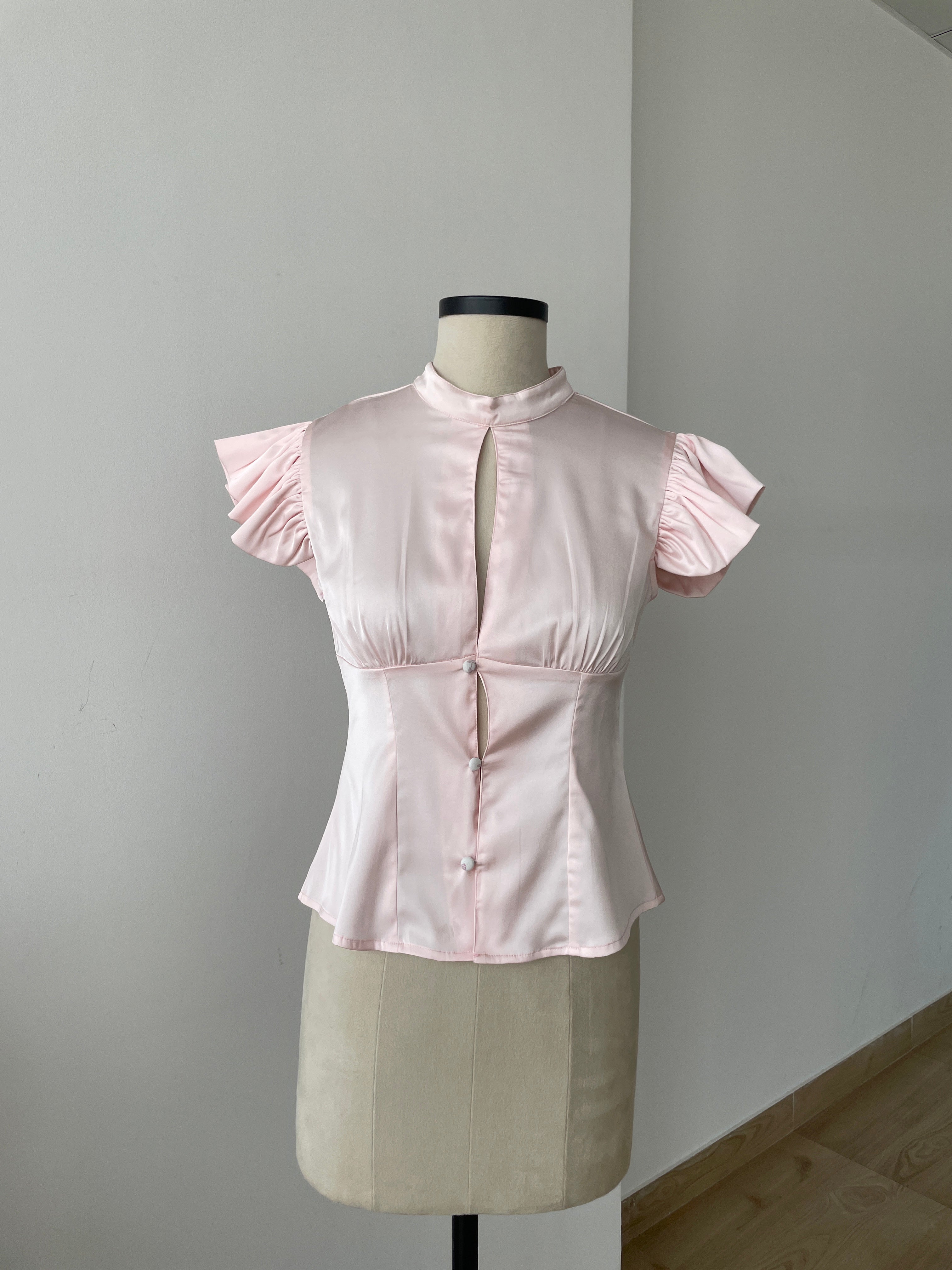 Satin Top in Pink - SAMPLE