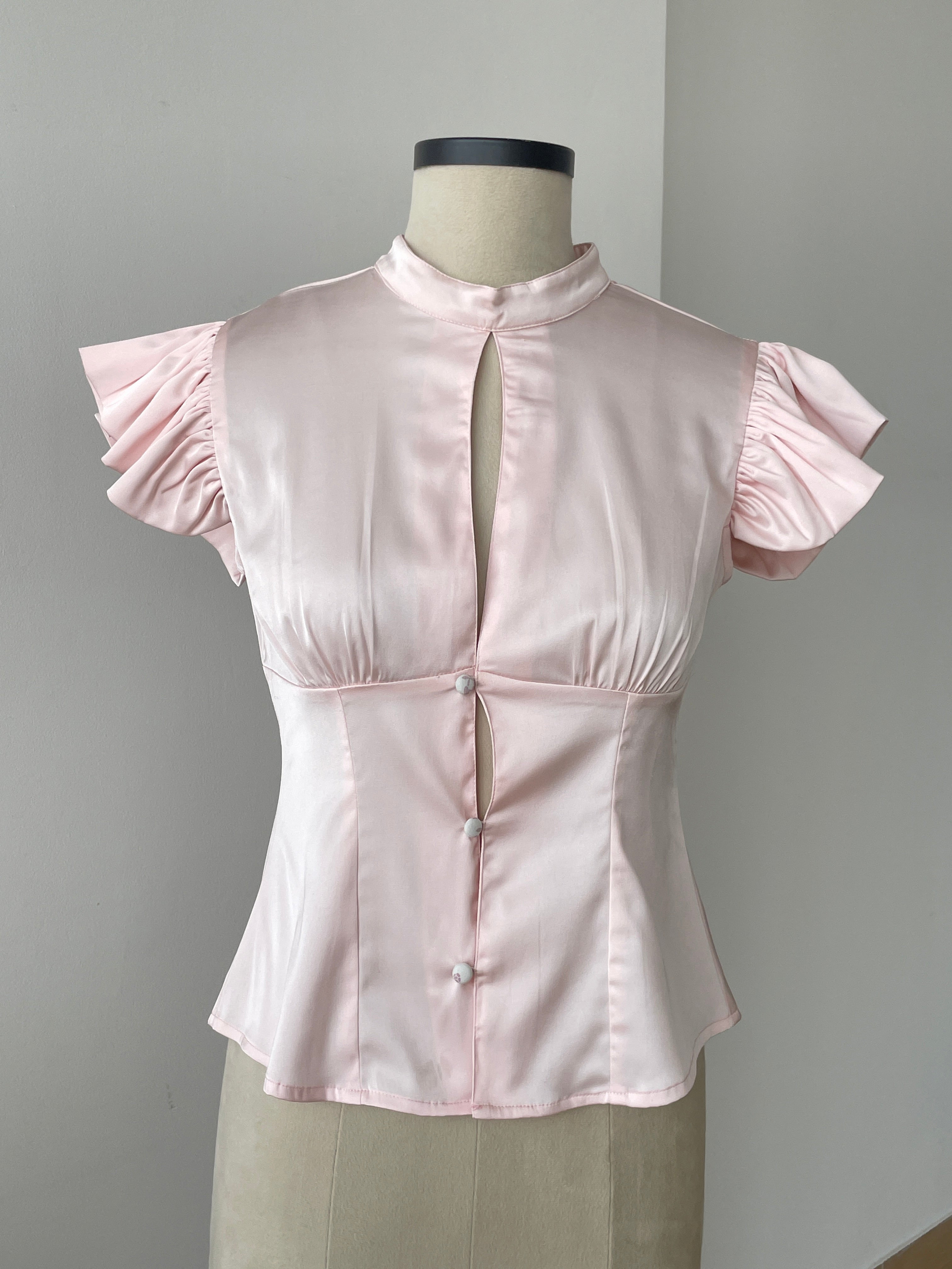 Satin Top in Pink - SAMPLE