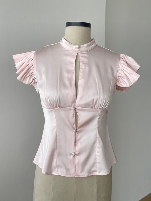 Satin Top in Pink - SAMPLE