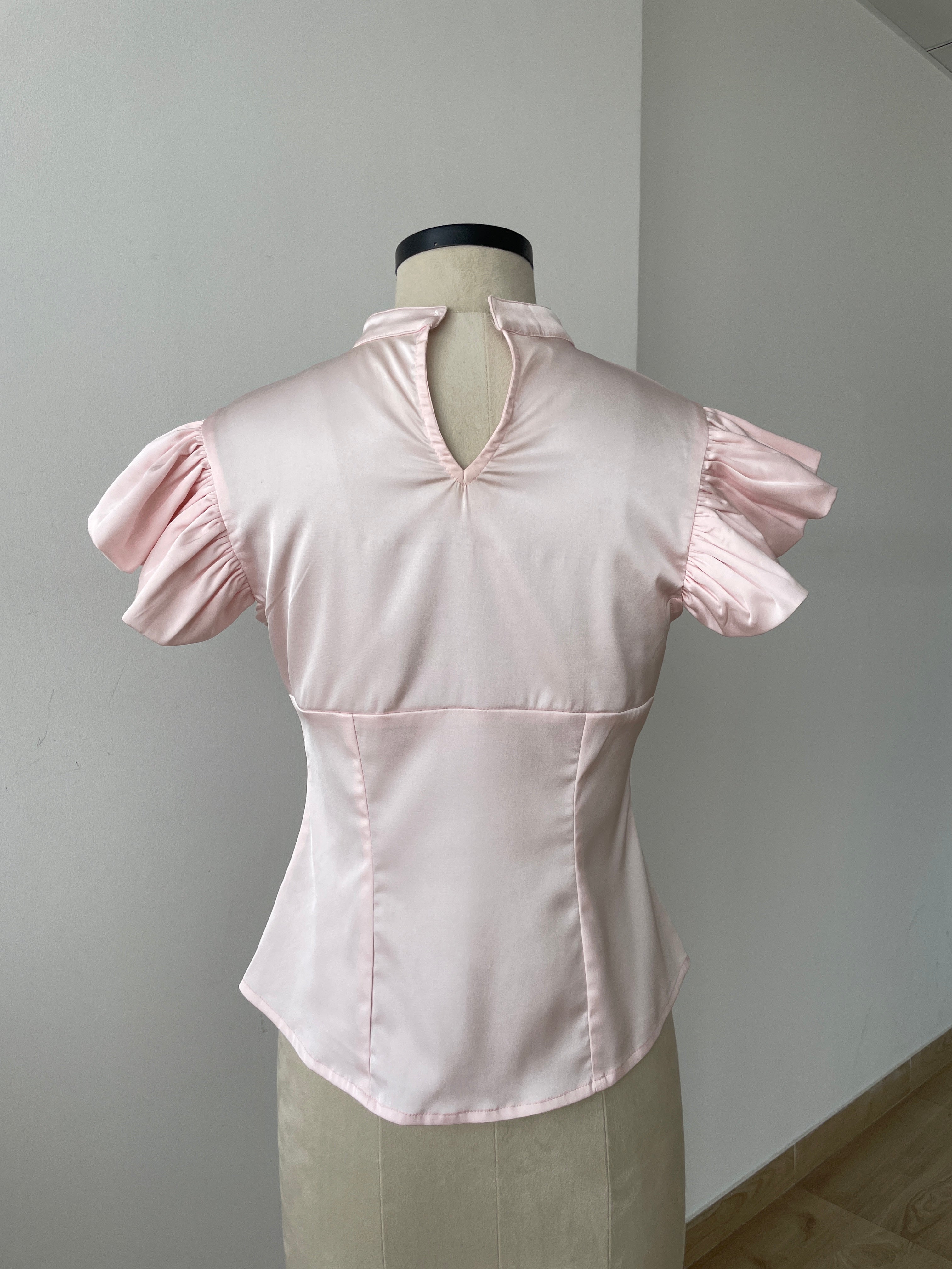 Satin Top in Pink - SAMPLE