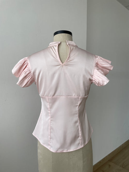 Satin Top in Pink - SAMPLE