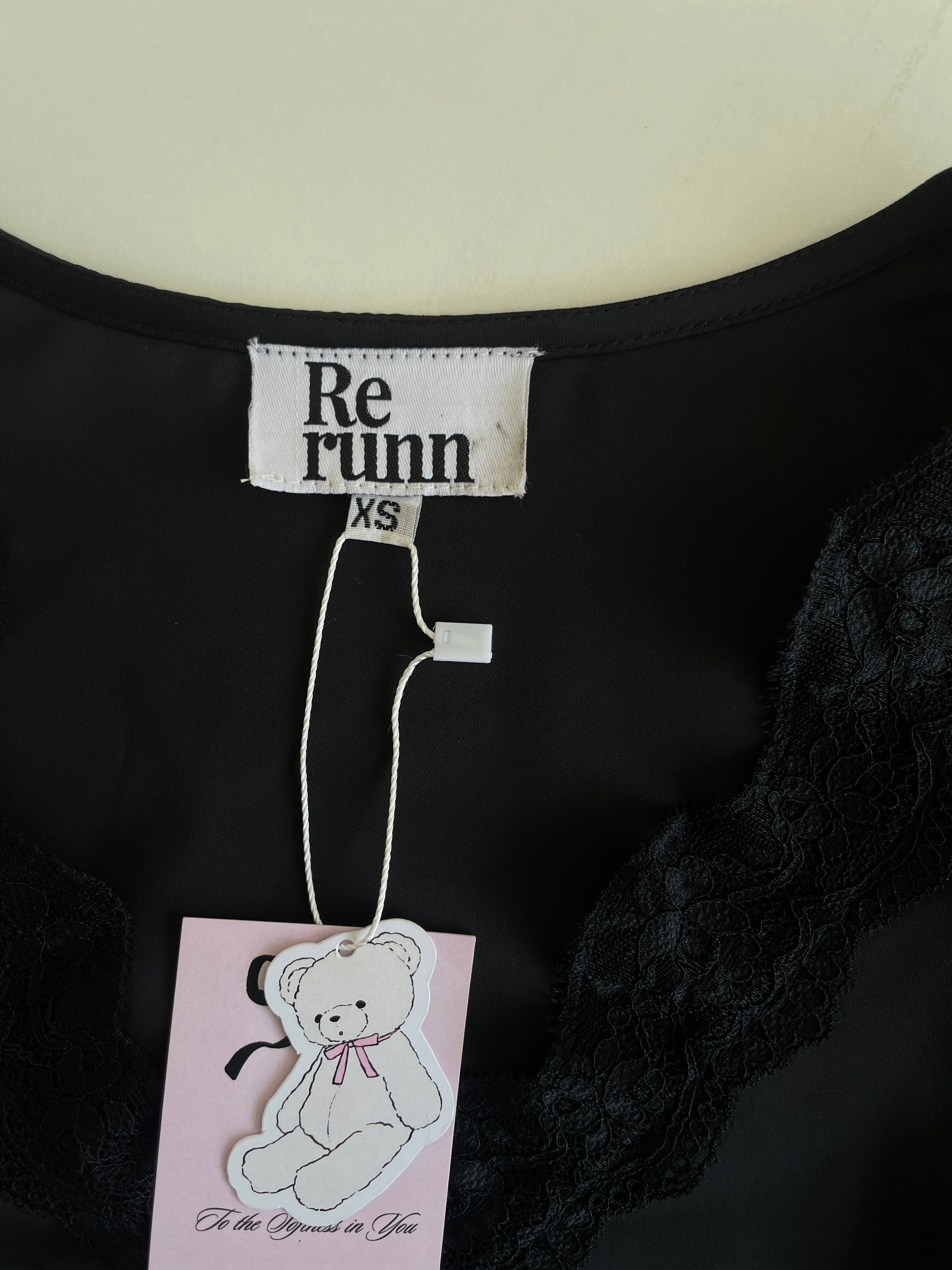 Lucine Satin Top in Black - REVIVED FINDS