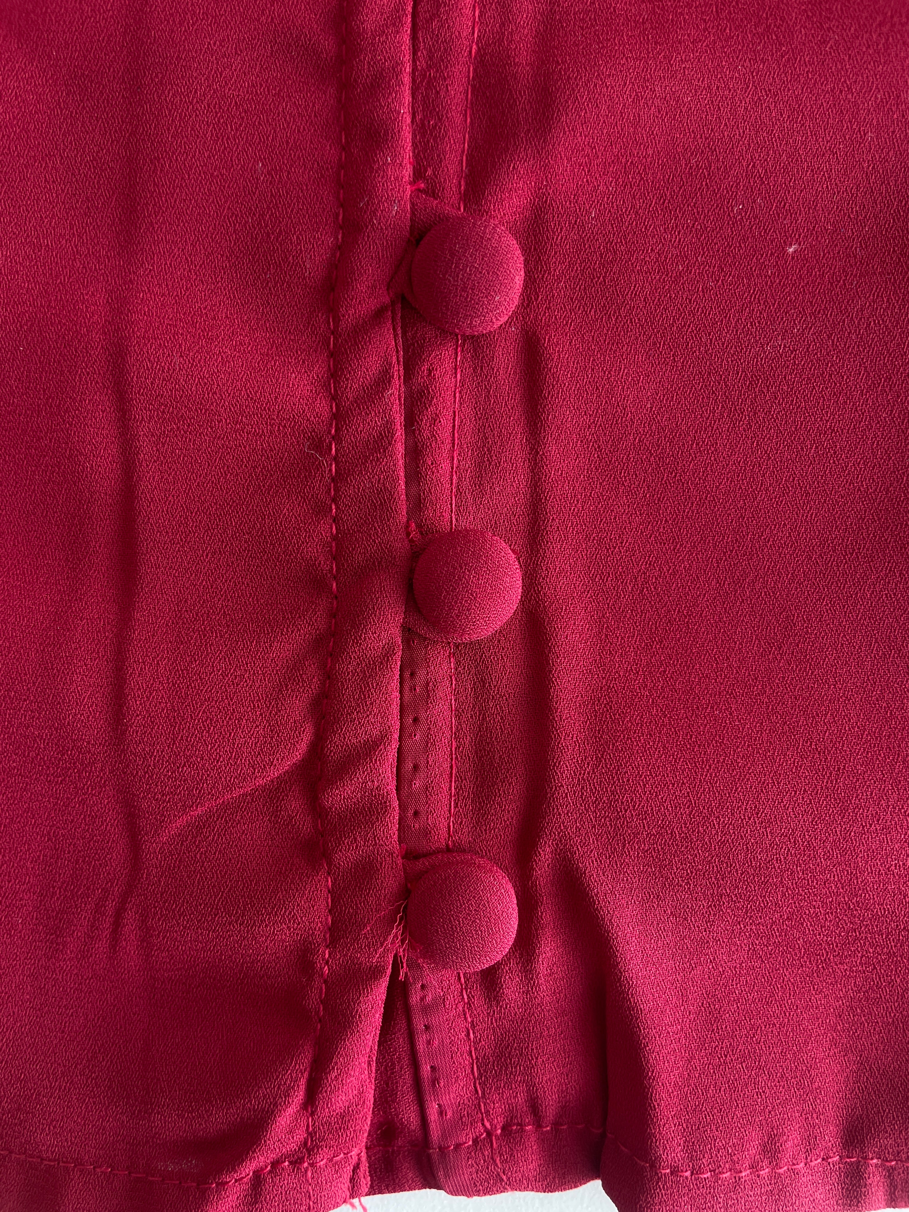 Sylvie Top with Scarf in Crimson - REVIVED FINDS