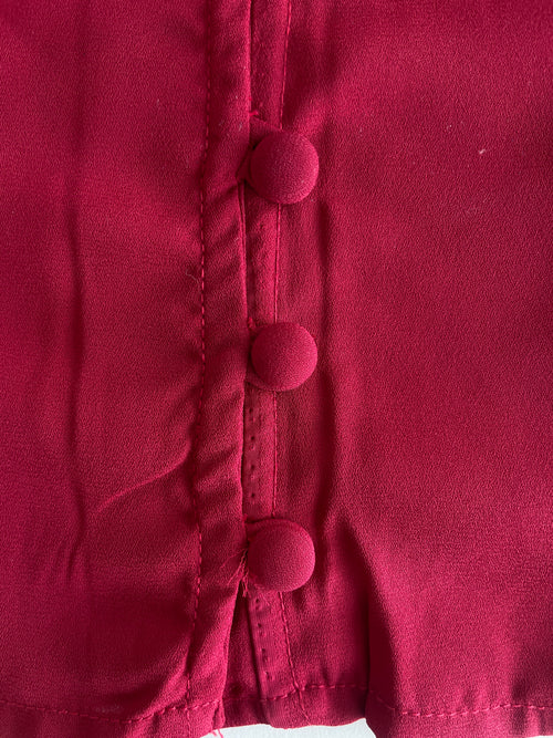 Sylvie Top with Scarf in Crimson - REVIVED FINDS