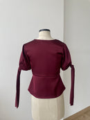 Lucine Satin Top in Burgundy - ANNIVERSARY SPECIAL