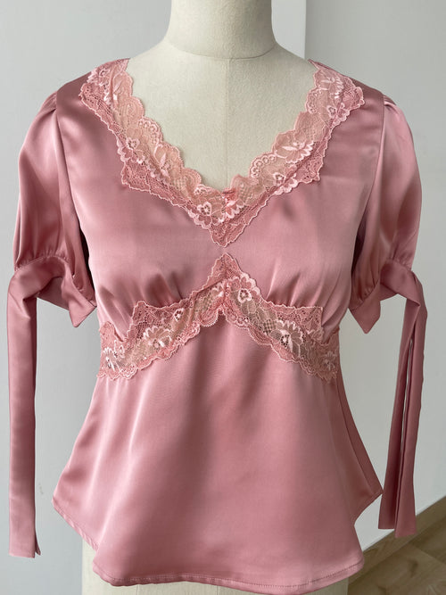 Lucine Satin Top in Rose - ANNIVERSARY SPECIAL