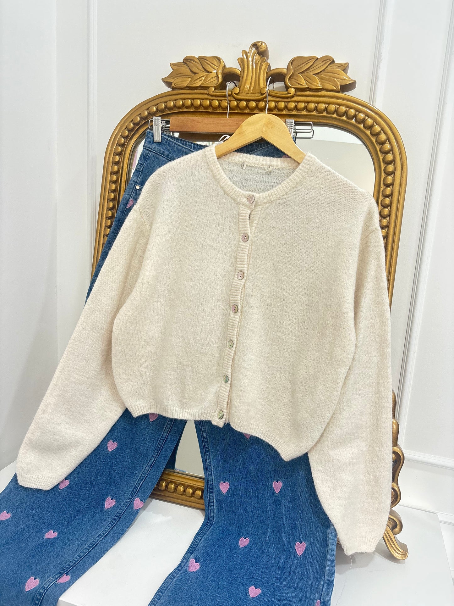 Madeline Cardigan in White (XS-2XL)