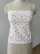 Florence Lace Top in Cherry - SAMPLE