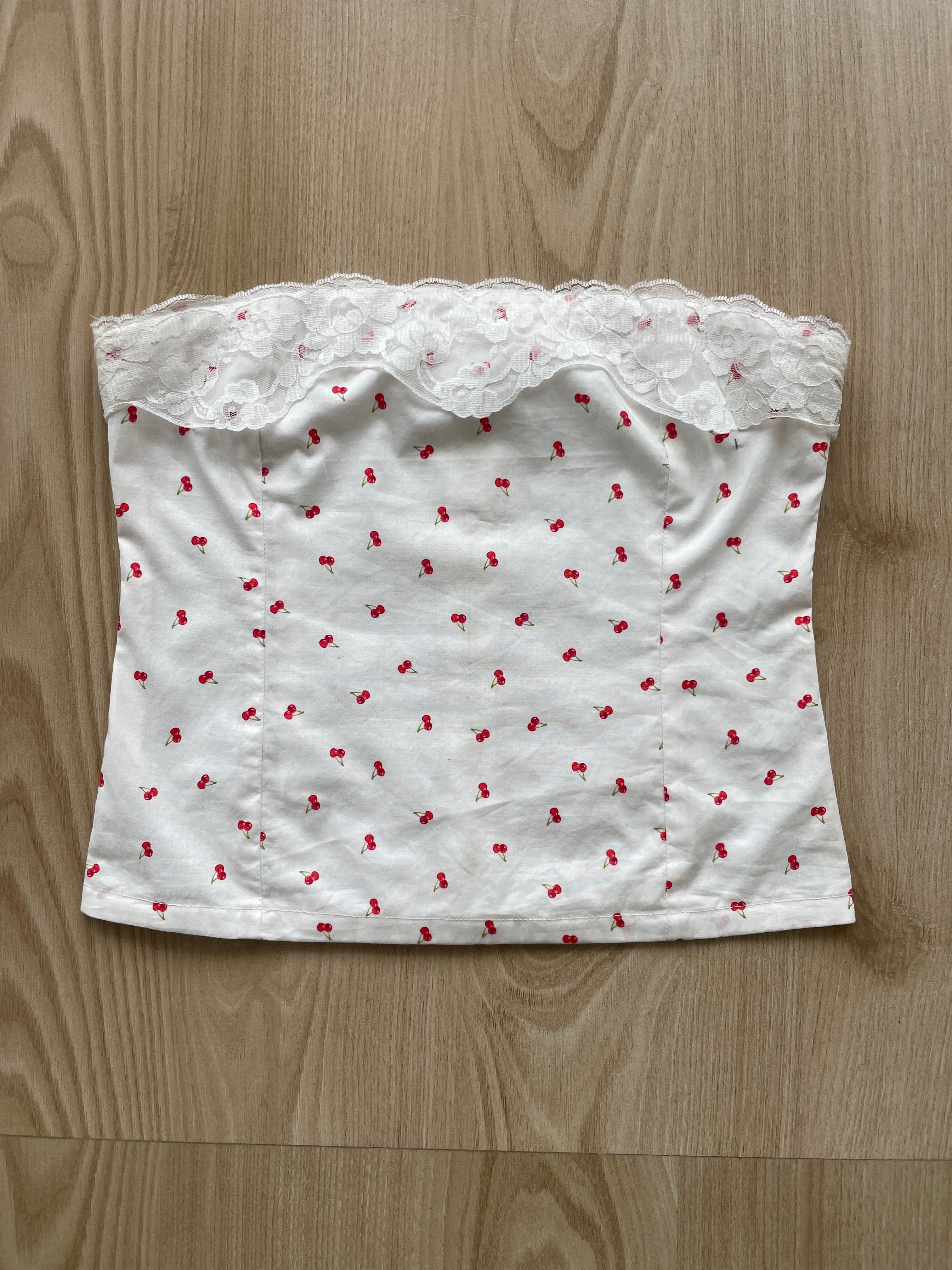 Florence Lace Top in Cherry - SAMPLE