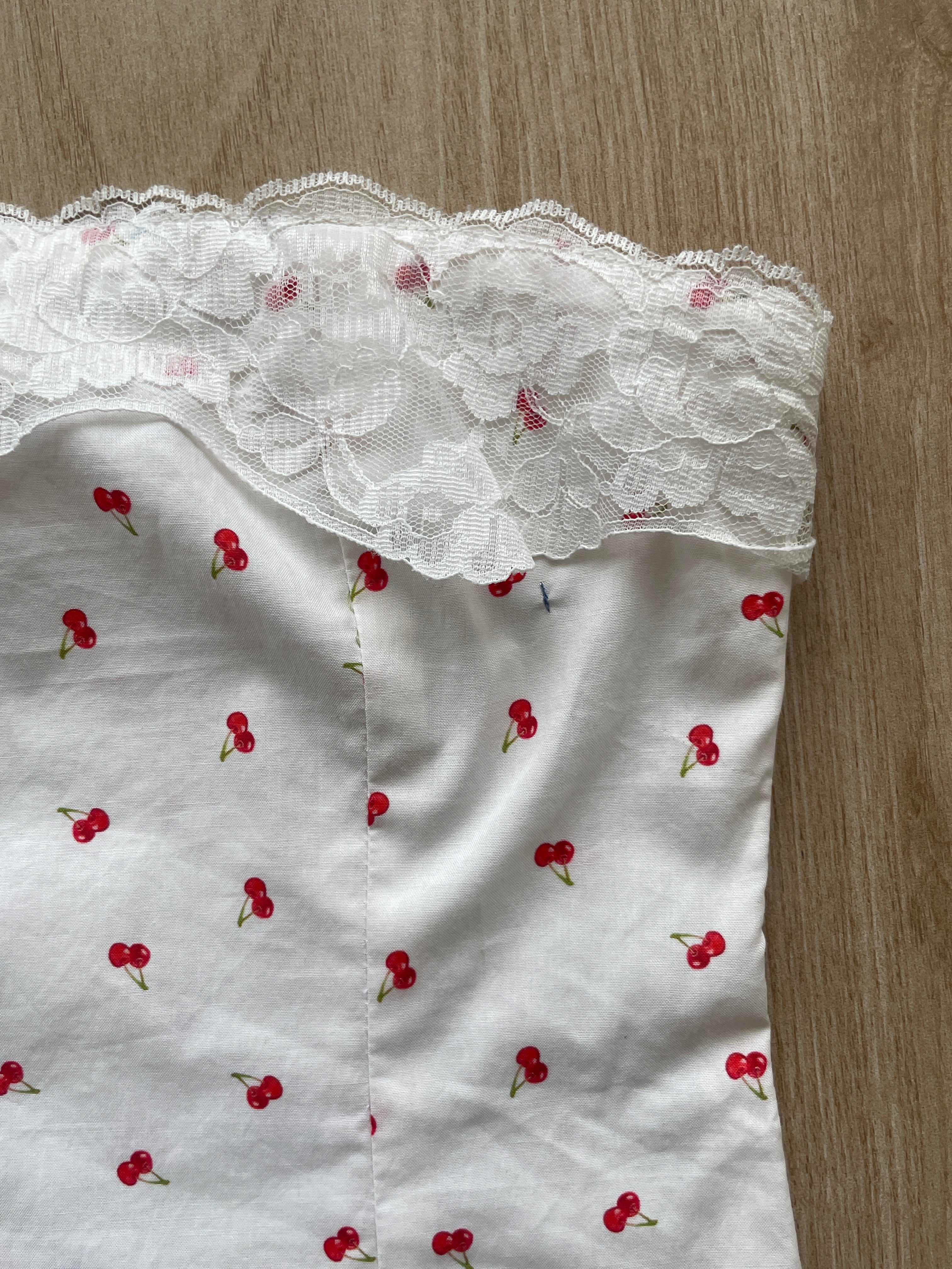 Florence Lace Top in Cherry - SAMPLE