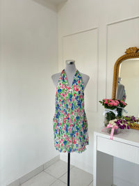 Gardenia Pleated Halter Dress (M-L)