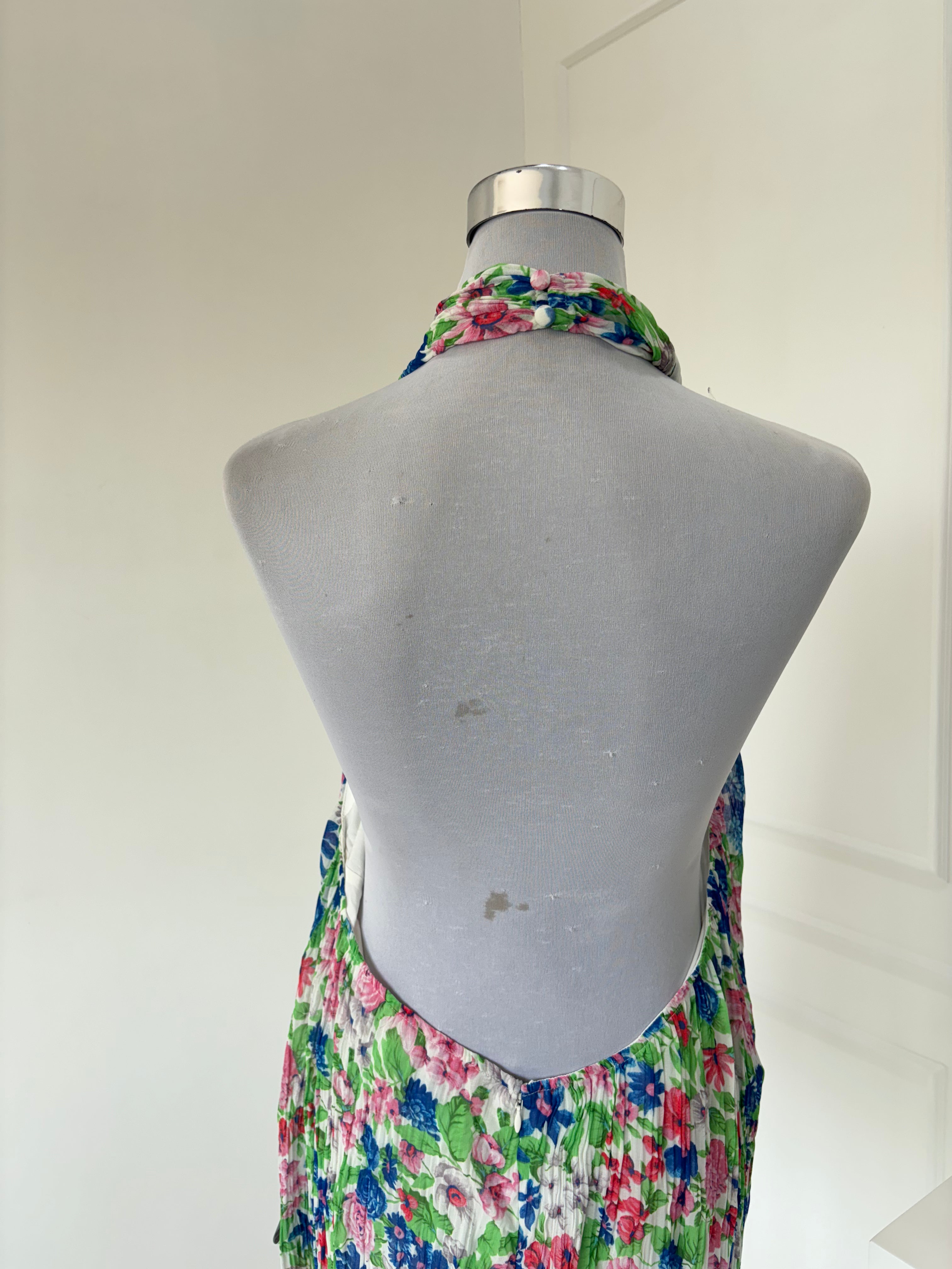 Gardenia Pleated Halter Dress (M-L)
