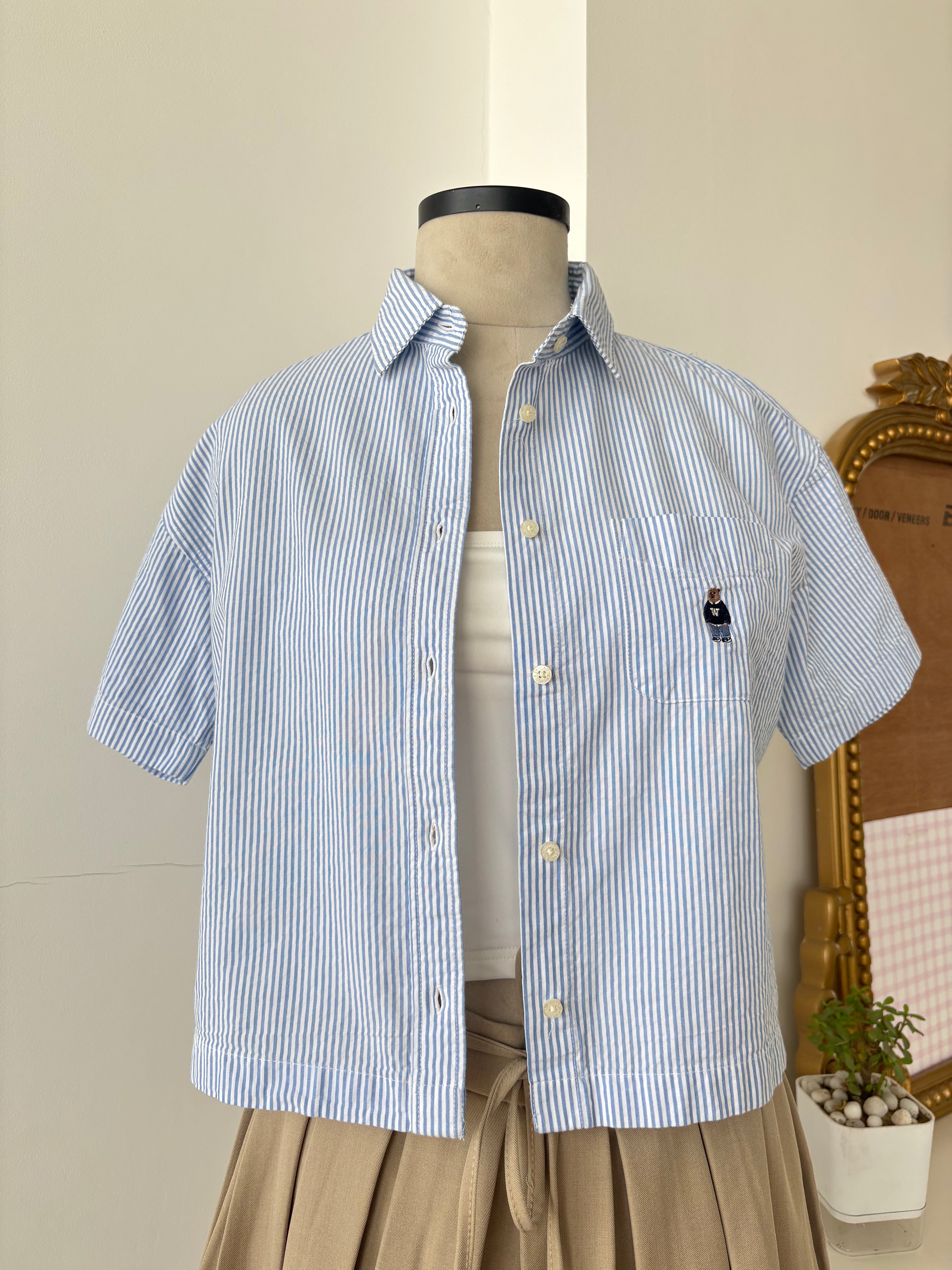 Teddy Shirt in Blue Stripes (S-L)