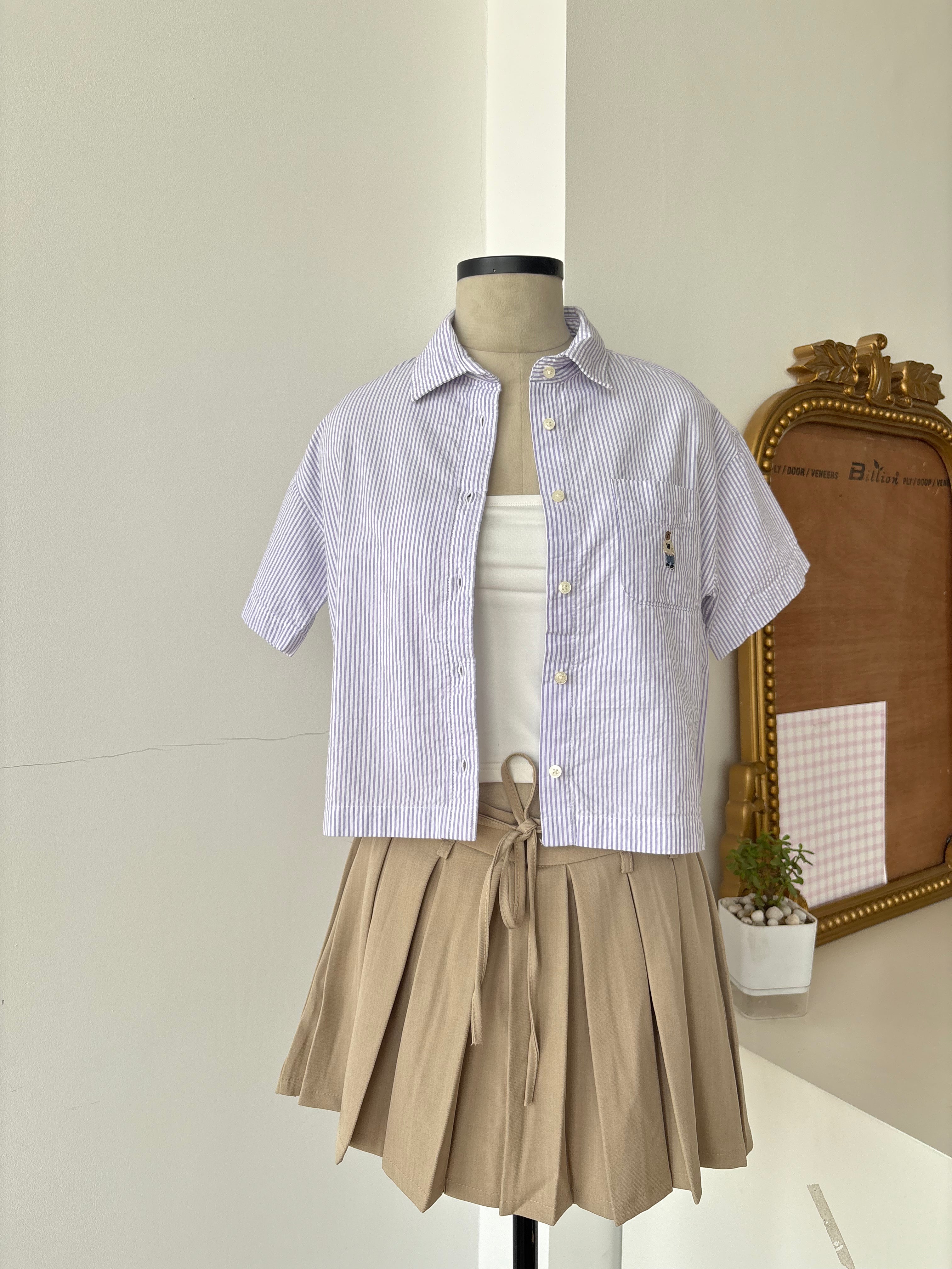 Teddy Shirt in Purple Stripes (S-L)