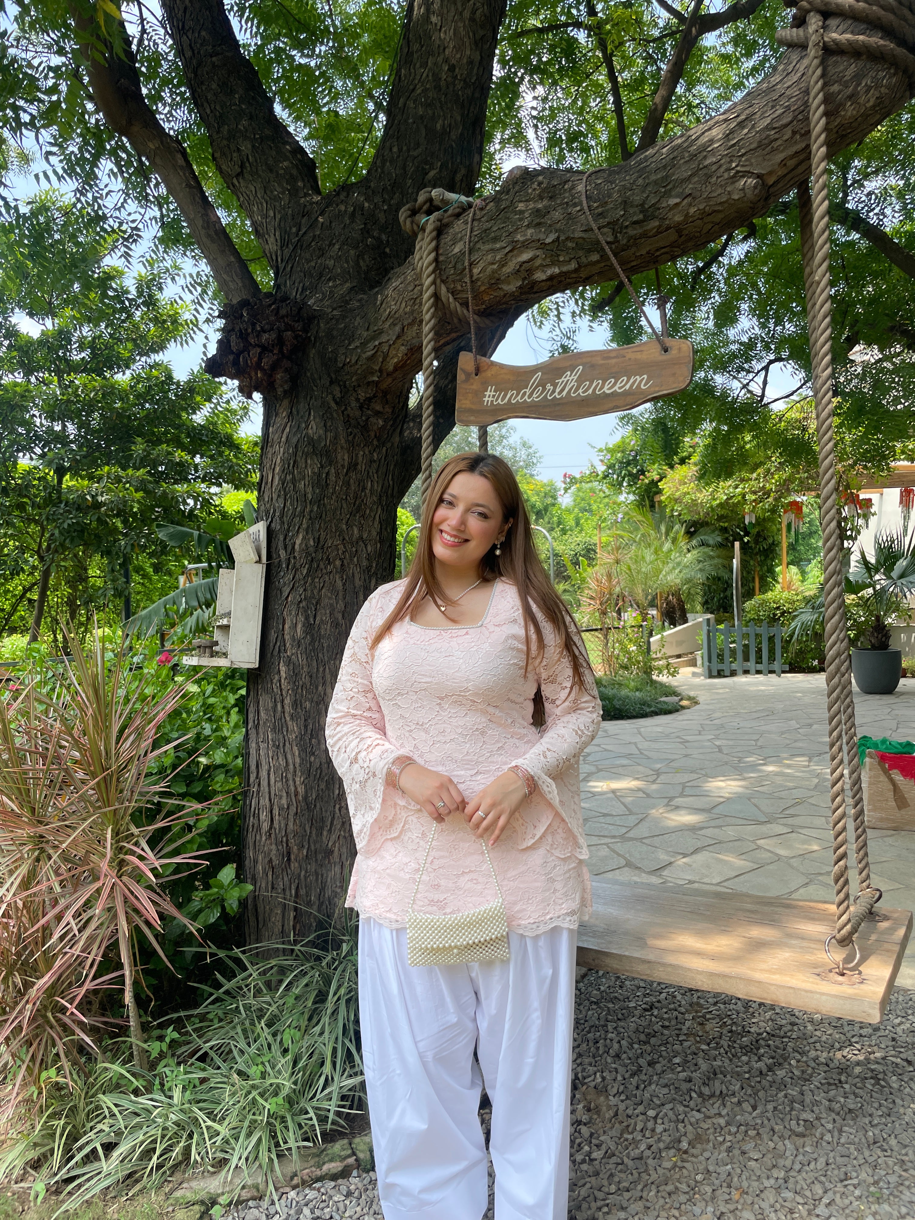 Masakali Farshi Suit Set in Chantilly Lace (2 Piece Set)