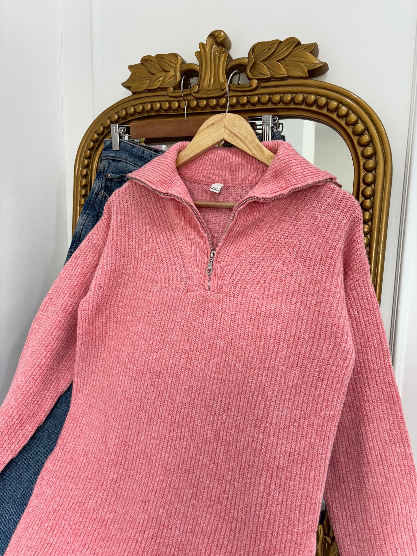 Half Zip Pullover in Coral (XS-3XL)