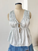 Ellie Tie Up Top in Teal (XS-XL)