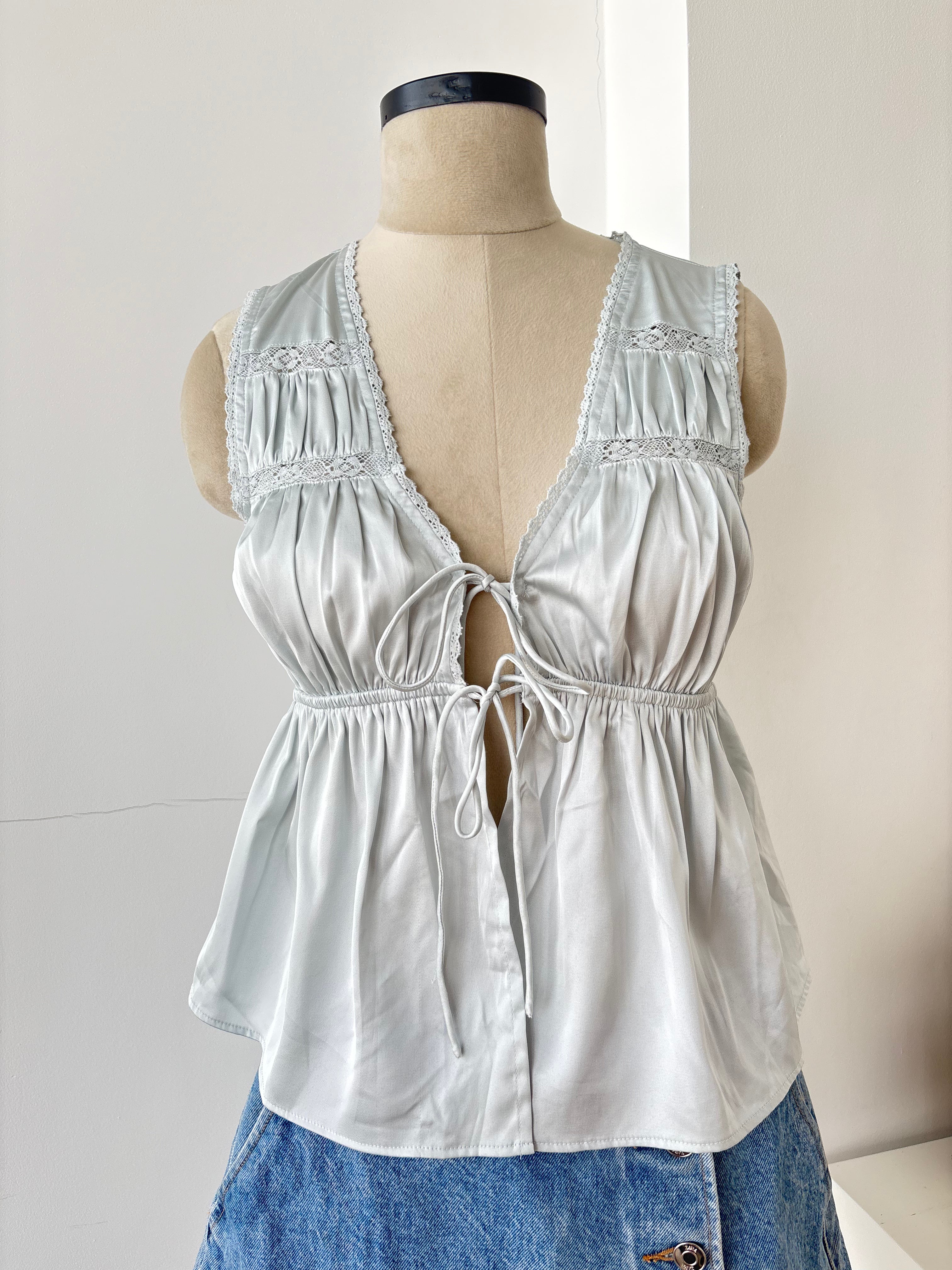 Ellie Tie Up Top in Teal (XS-XL)