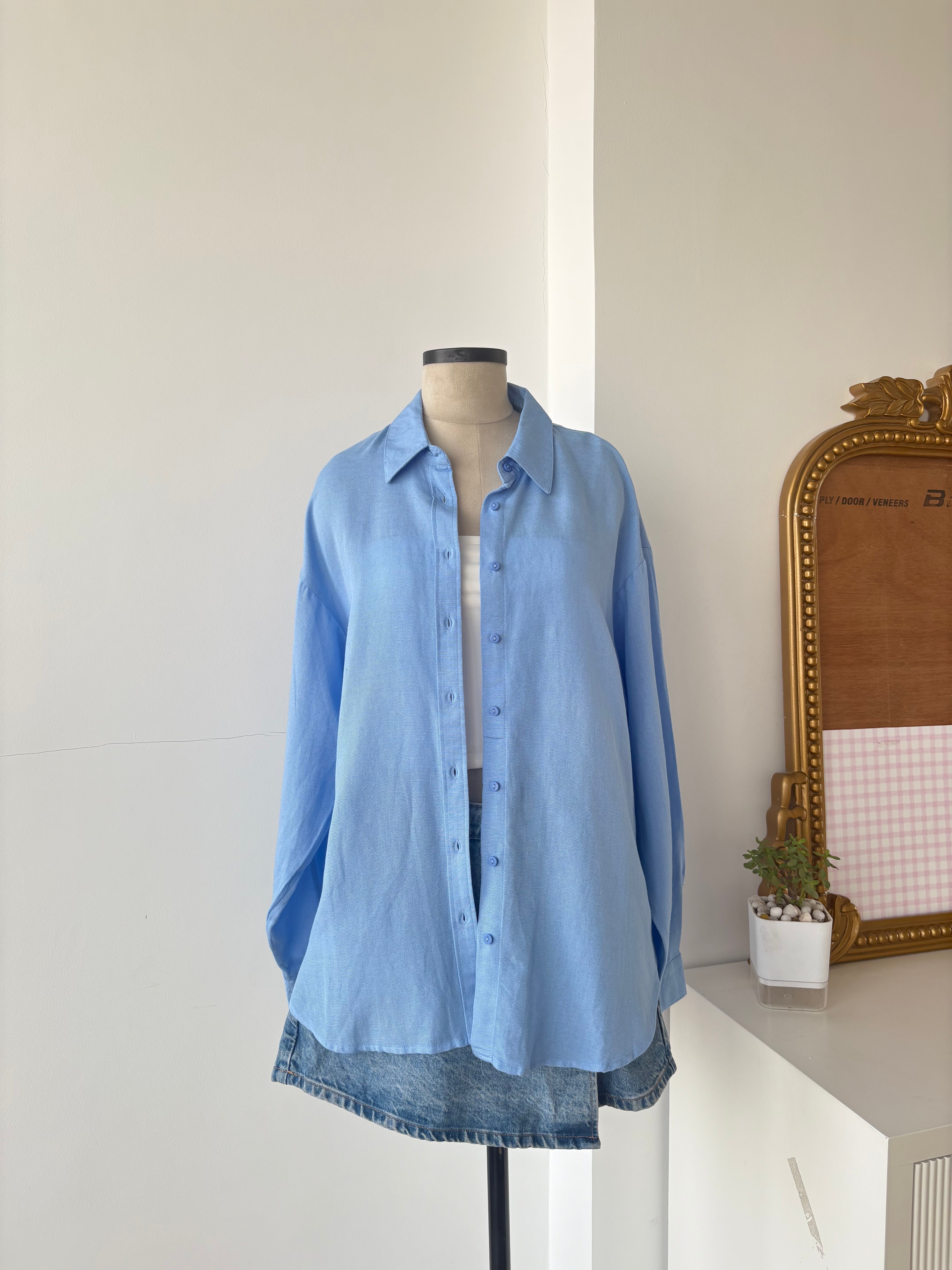 Linen Shirt in Blue (XS-2XL)