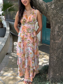 Arabelle Frill Dress in Orange Floral