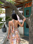 Arabelle Frill Dress in Orange Floral