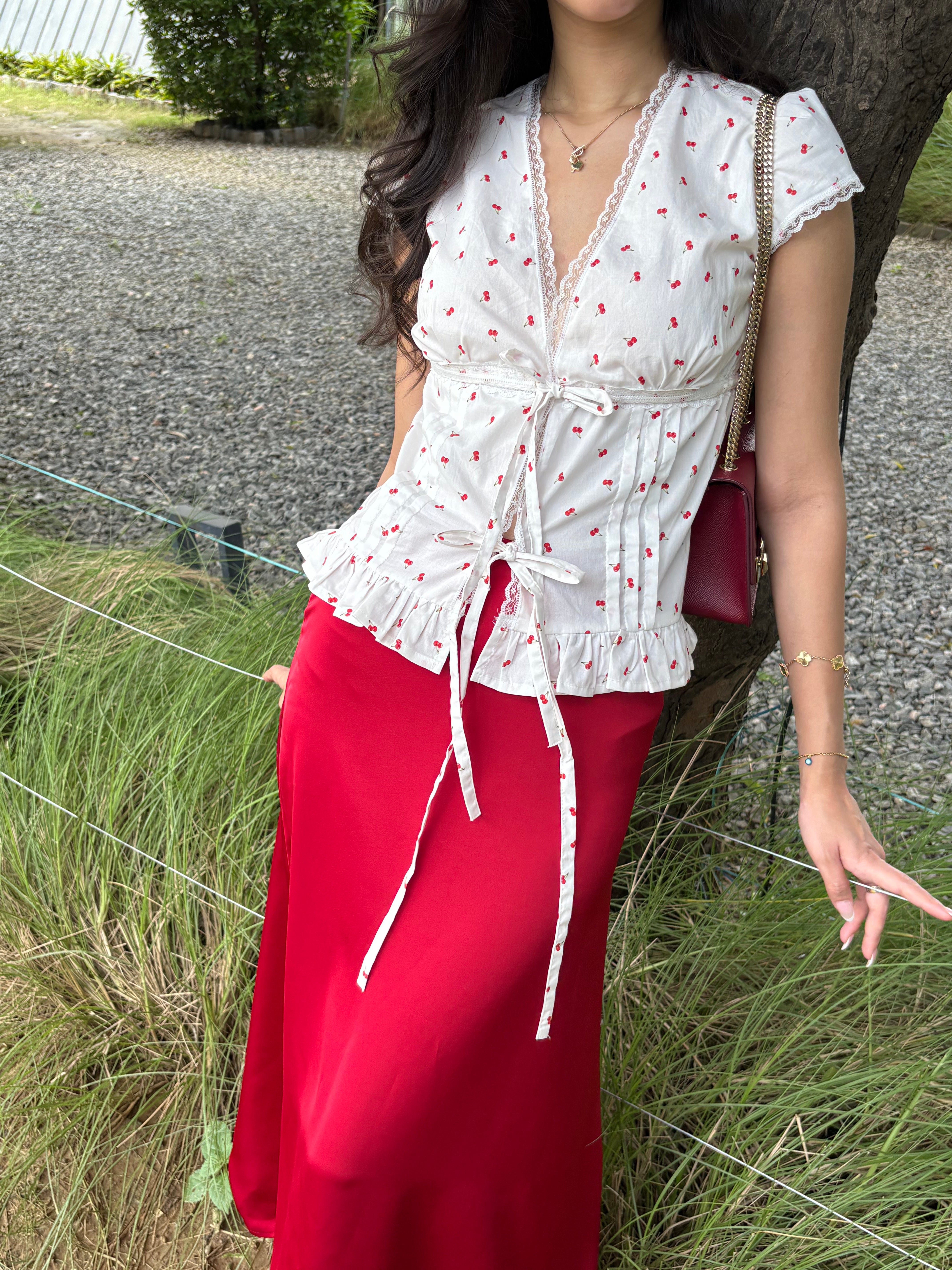 Eloise Top in Cherry