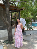 Arabelle Frill Dress in Pink Floral