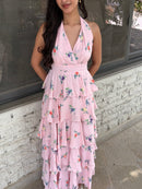 Arabelle Frill Dress in Pink Floral