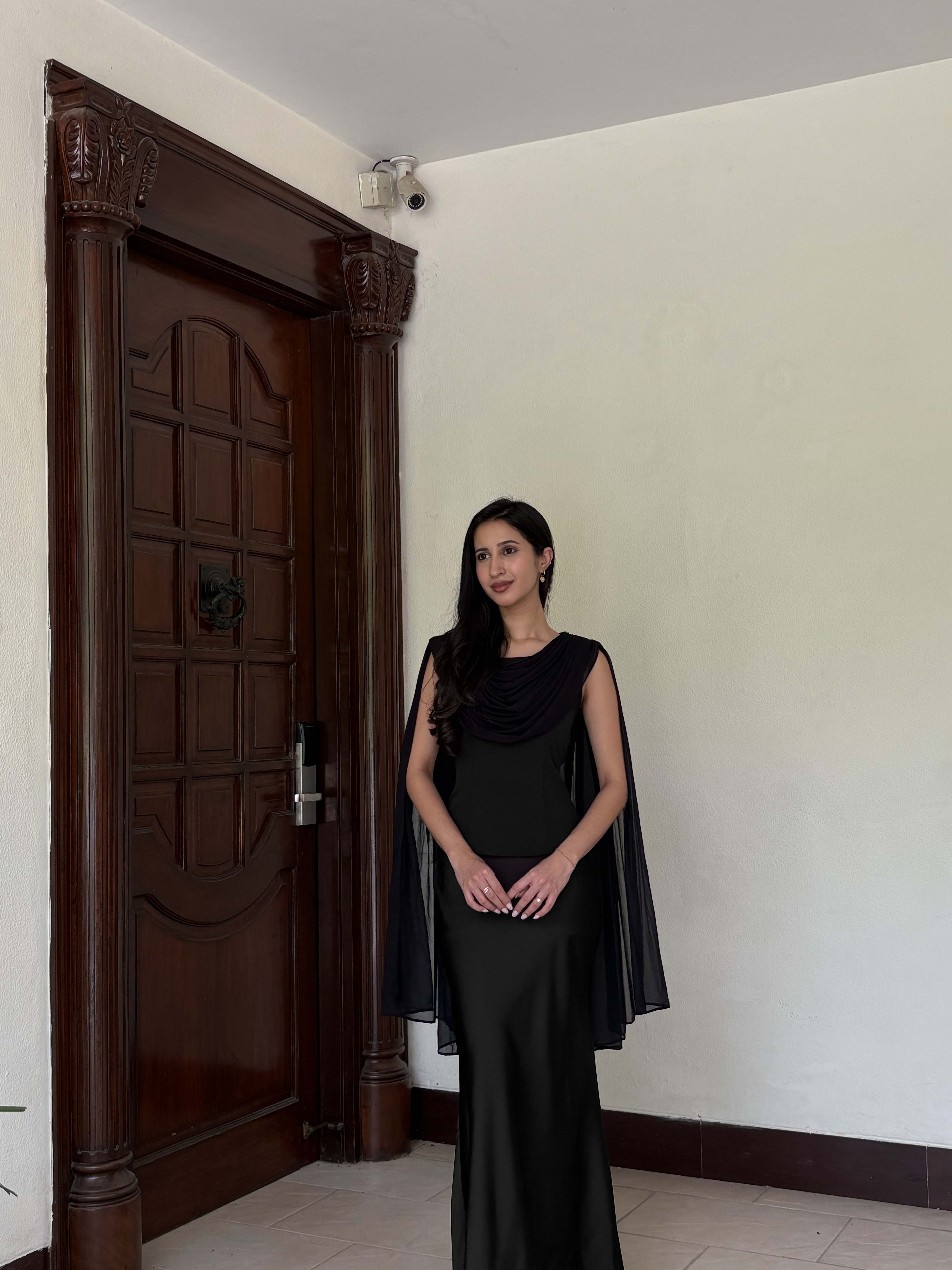 Audrey Dupatta Top in Black