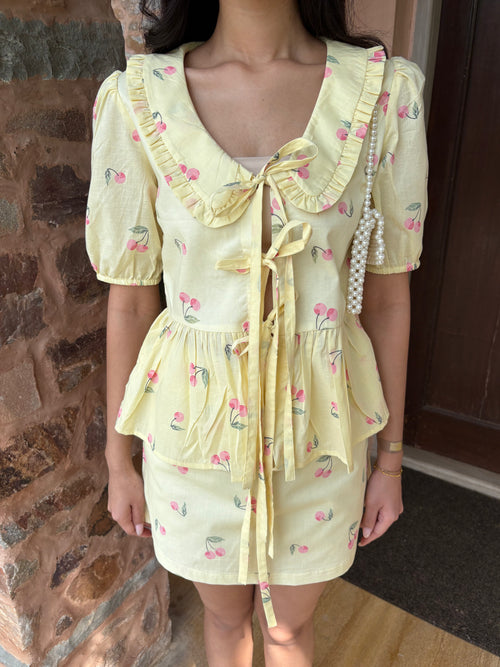 Cherry Peterpan Top