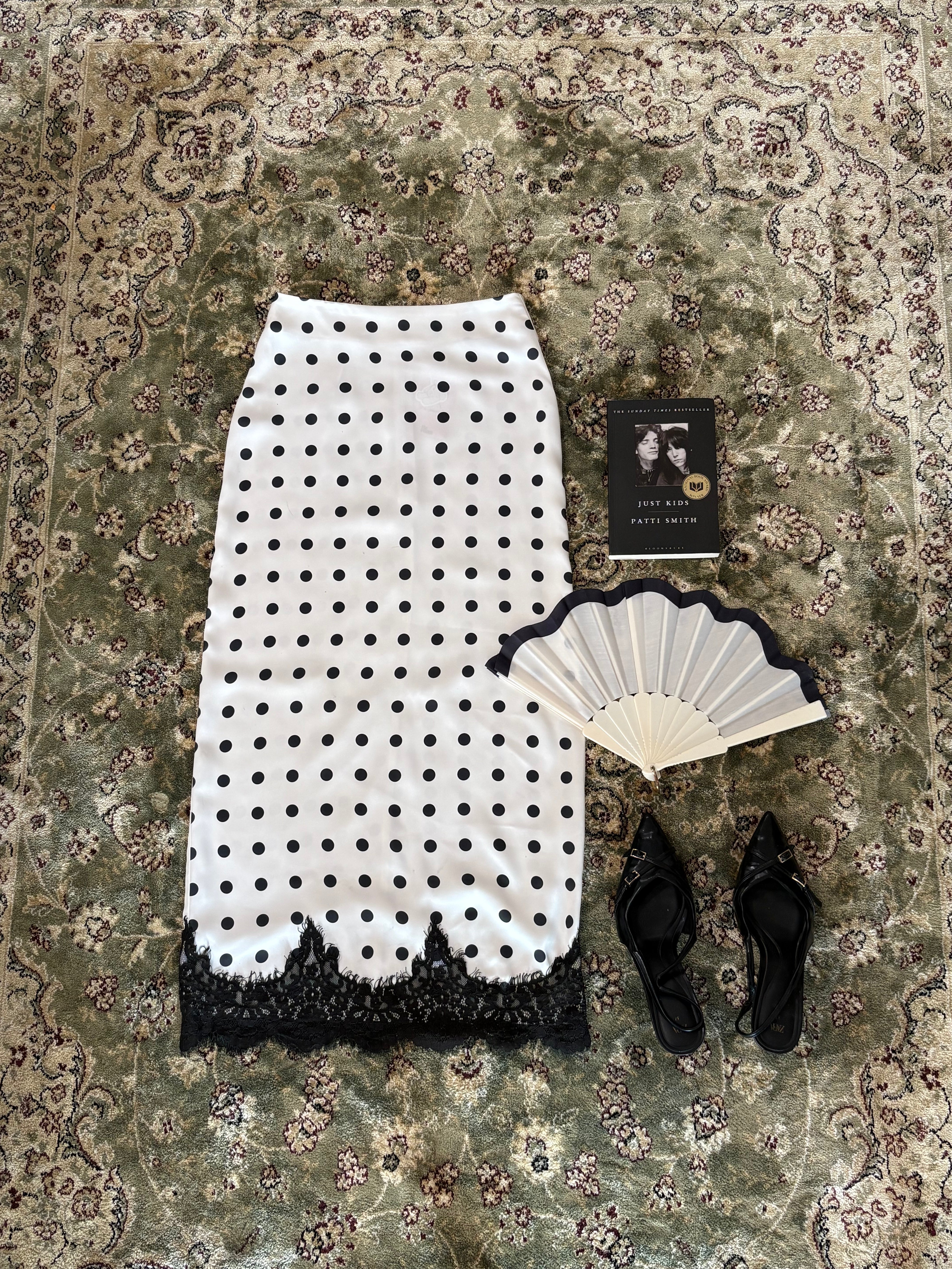 Celine Lace Skirt in Polka Dot