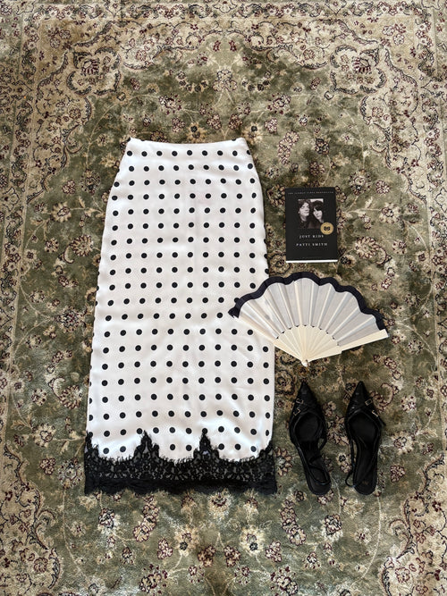 Celine Lace Skirt in Polka Dot