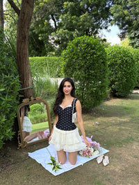 Belle Sculpting Top in Polka Dot