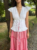 Eloise Top in White Eyelet