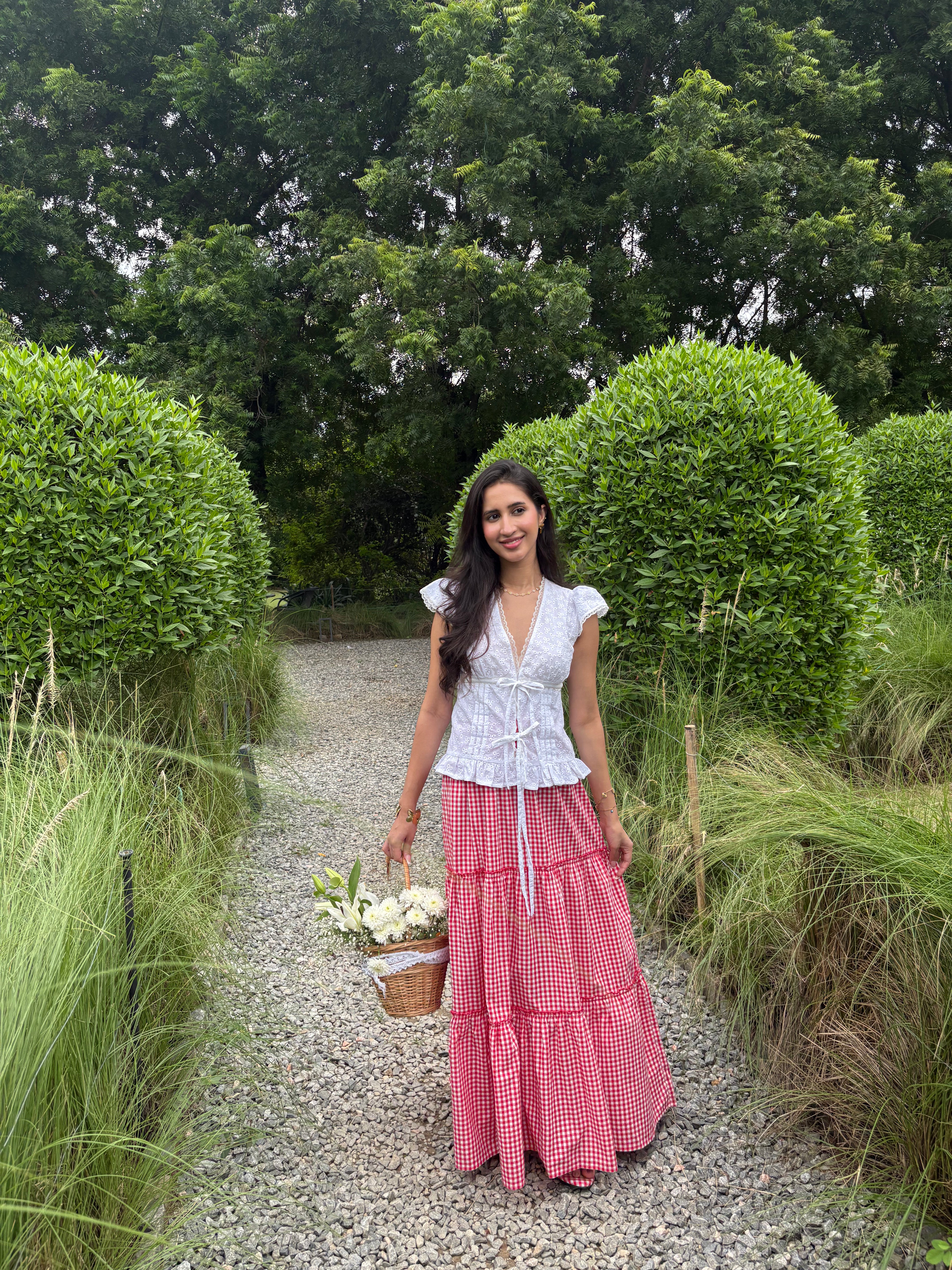 Eloise Top in White Eyelet