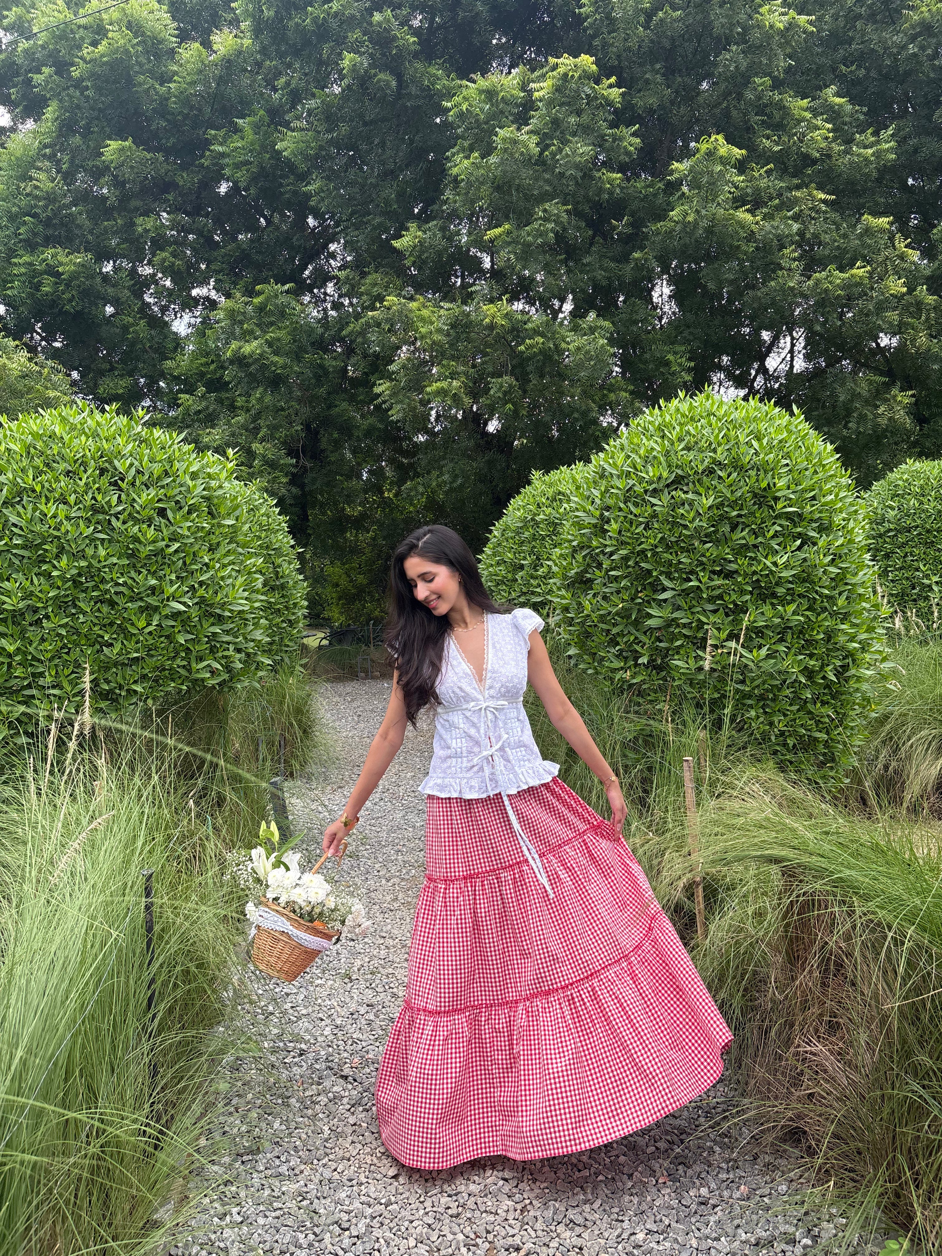 Eloise Top in White Eyelet
