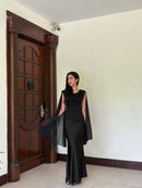 Audrey Dupatta Top in Black
