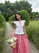 Eloise Top in White Eyelet