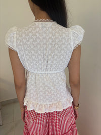 Eloise Top in White Eyelet